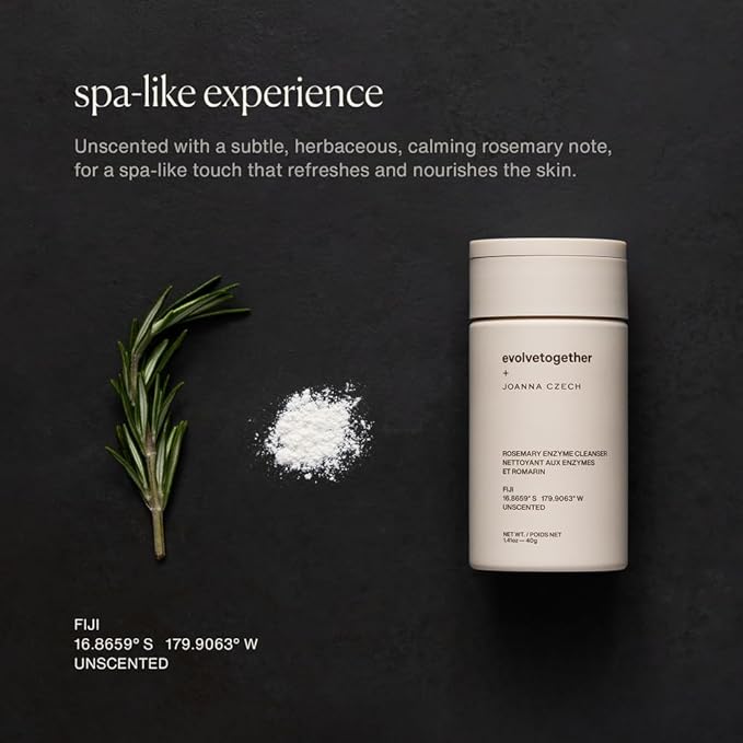evolvetogether x Joanna Czech, Rosemary Enzyme Cleanser, Fiji, 1.41 oz