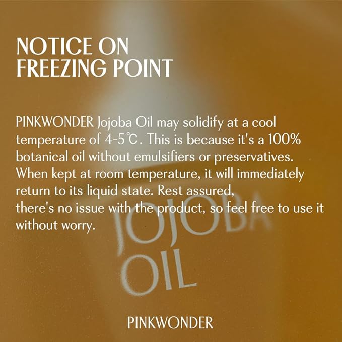 PINKWONDER Organic Jojoba Oil, Non-Greasy for Dry & Sensitive Skin 0.33oz