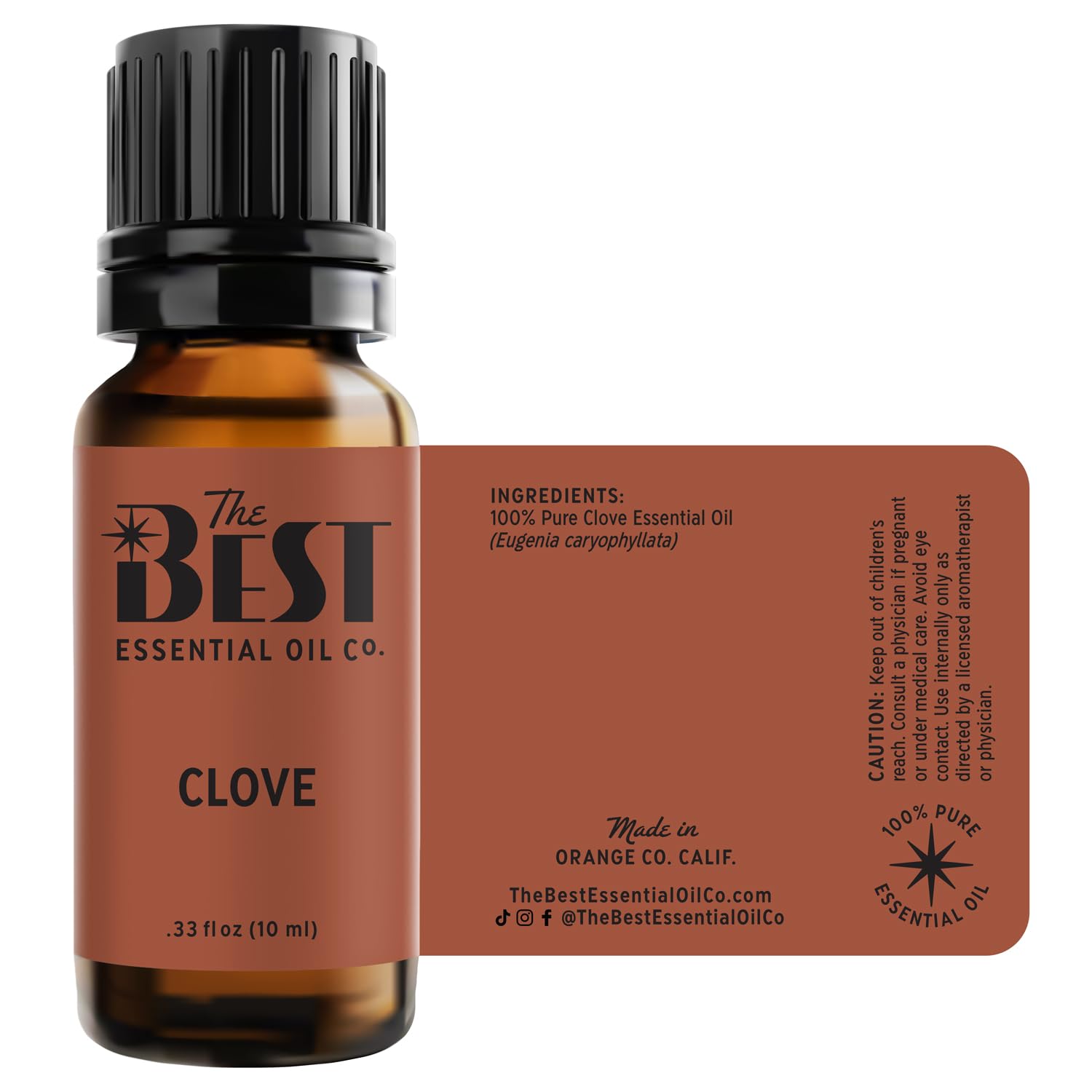 The Best Clove Essential Oil- Premium Grade- 100% Pure & Natural for Aromatherapy, Diffuser, Spa, Massage, Air Freshener- 10 ml (.33 fl oz)