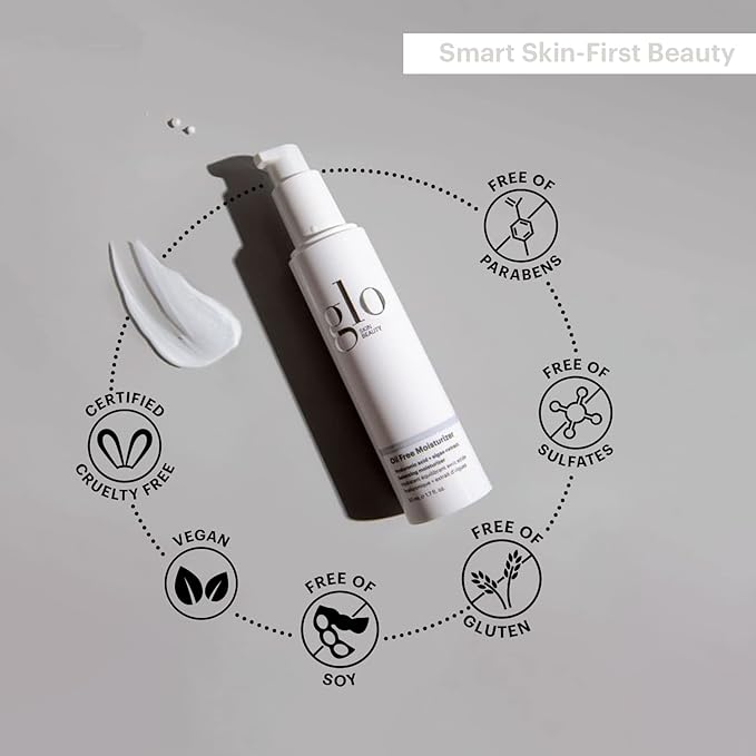 Glo Skin Beauty Oil-Free Moisturizer 1.7 Fl Oz – Lightweight Hydrating Face Moisturizer with Hyaluronic Acid, Daily Balancing Face Cream for Oily & Aging Skin