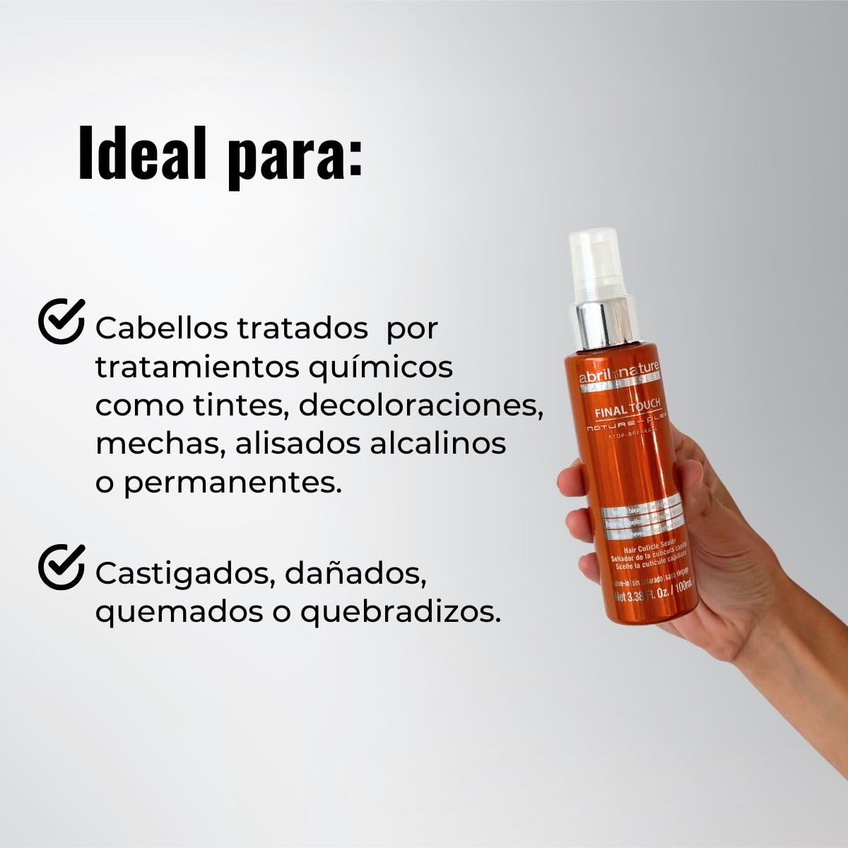 abril et nature - Nature Plex, STOP Breakage - Hydrating Hair Oil Final Touch - Finishing Serum with Hyaluronic Acid - Repairing Shine Oil for Split Ends - Leave-In - 100 ml