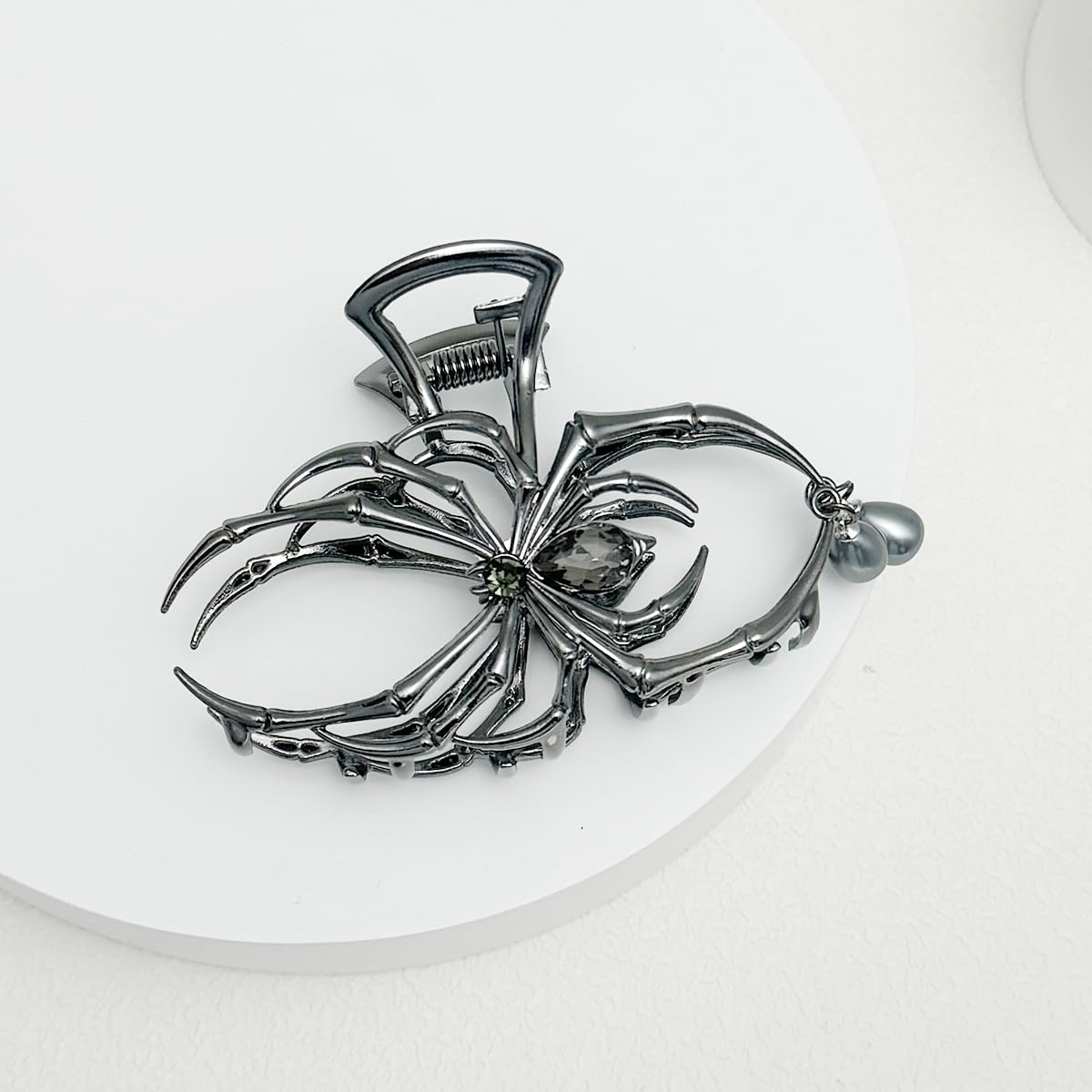 Parcce 3 Pieces Large Metal Spider Net Hand Hair Claw Clips for Women and Girls Thick Long Hair, Nonslip Skeleton Spooky Barrette Headband Hair Styling Accessories for Halloween