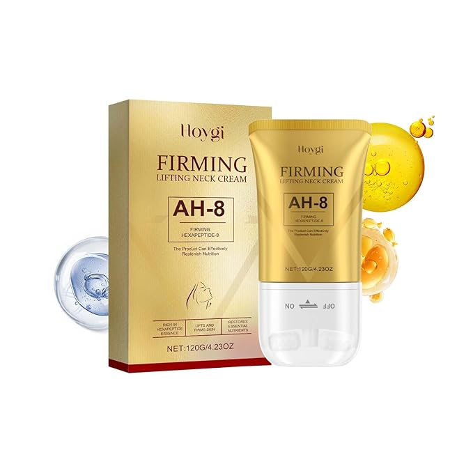 Nascence AH-8 Neck and Eye Cream Set with Electric Massage Tightening, Anti-Wrinkle Treatment with Red Light, Deep Moisturizer Bundle Care (neck cream)