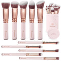 Lamora Kabuki Makeup Brush Set - 10 Essential Face, Eye, Precision Brushes