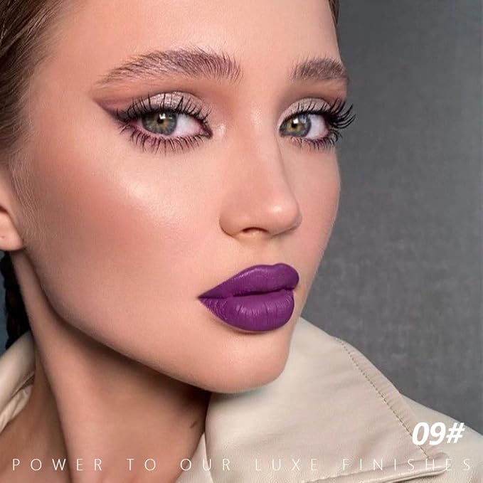 IATMOMOD Dark Magenta Cream Matte Lipstick Stick 09#, Longwear Full Coverage Velvet Lip Color, Waterproof Multi-Use Lip & Cheek Makeup for Party & Daily Wear, Labial con color mate para uso diario