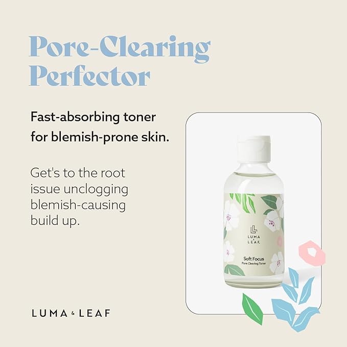 Salicylic Acid Toner for Acne Prone Skin, Pore Clearing BHA Face Toner with Niacinamide, Willow Bark & Marshmallow Root, Exfoliating Treatment for Breakouts & Dark Spots, Vegan, 4 fl oz, Luma & Leaf