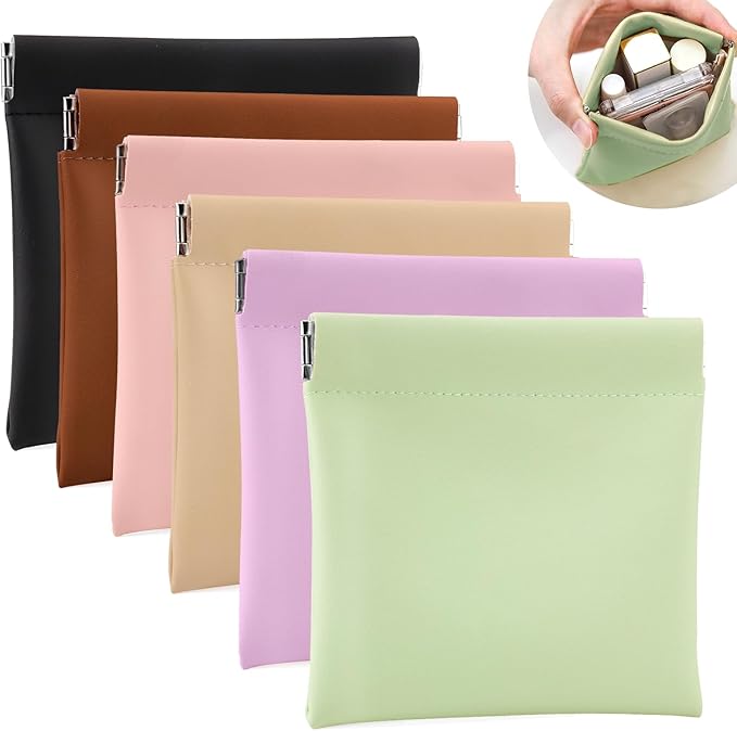 BUSOHA 6 PCS Small Makeup Bags for Purse - Coin Purse for Women