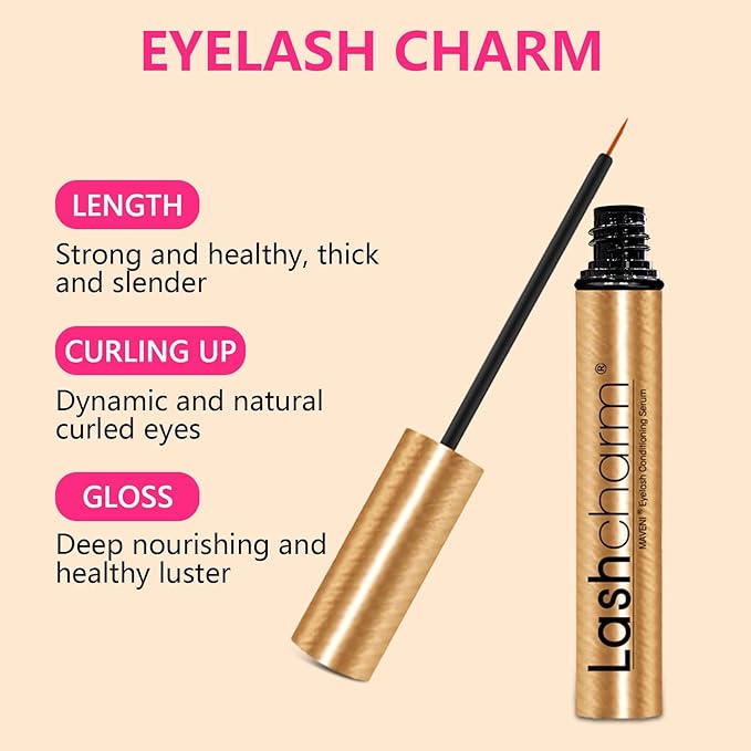 MAVENI Lash Enhancing Serum, Women's Advanced Cosmetics, Eyelash Growth Serum, Promote Longer, Fuller, and Denser Eyelashes, Fast and Effective (Gold, 0.1 Fl Oz (Pack of 1))