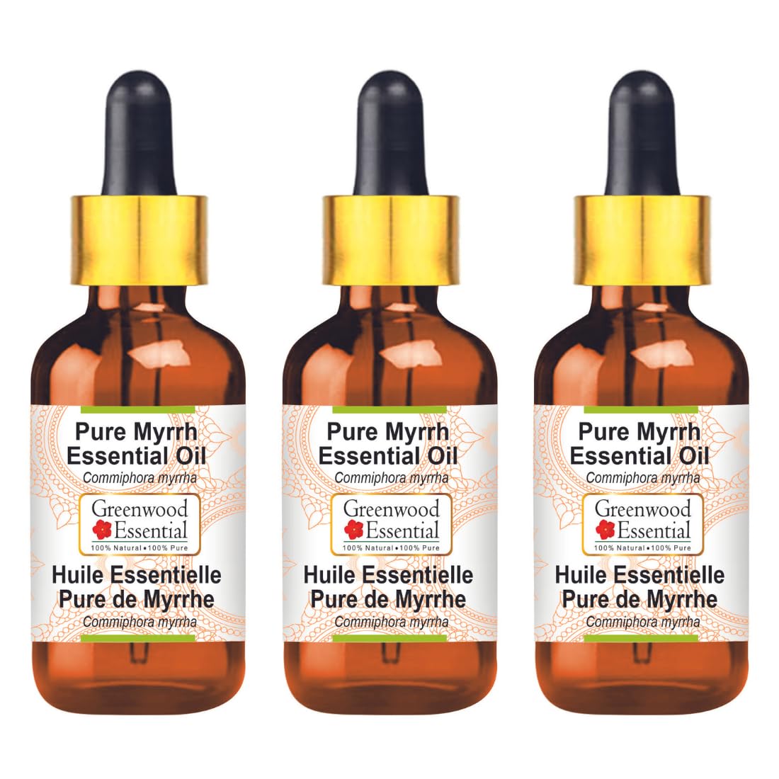 Greenwood Essential Pure Coriander Essential Oil (Coriandrum sativum) with Glass Dropper 100ml X 3 (10 oz)