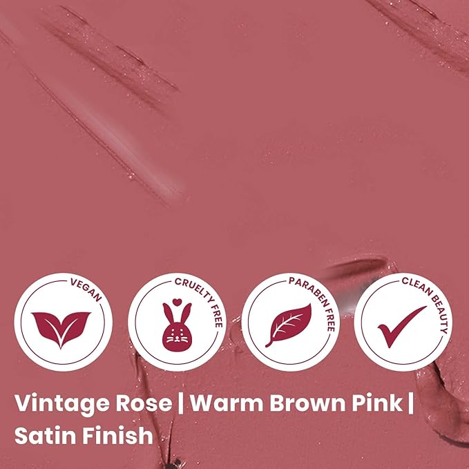 True + Luscious Super Moisture Lipstick | Satin Sheer Lasting Hydrating Lip Color for Dry Lips & All Skin Tones | Lightweight Feel with Hyaluronic Acid & Konjac Root | Vegan | Vintage Rose