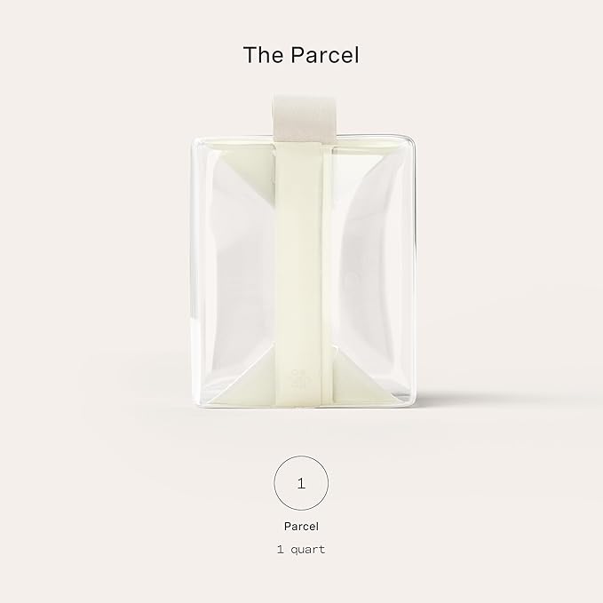 Cadence Parcel - Clear Travel Kit with Zipperless Magnetic Closure - Pebble, Medium - Durable, Leak-Resistant and TSA Approved Toiletry Bag - Modular Organization - Recycled TPU (1 Qt)
