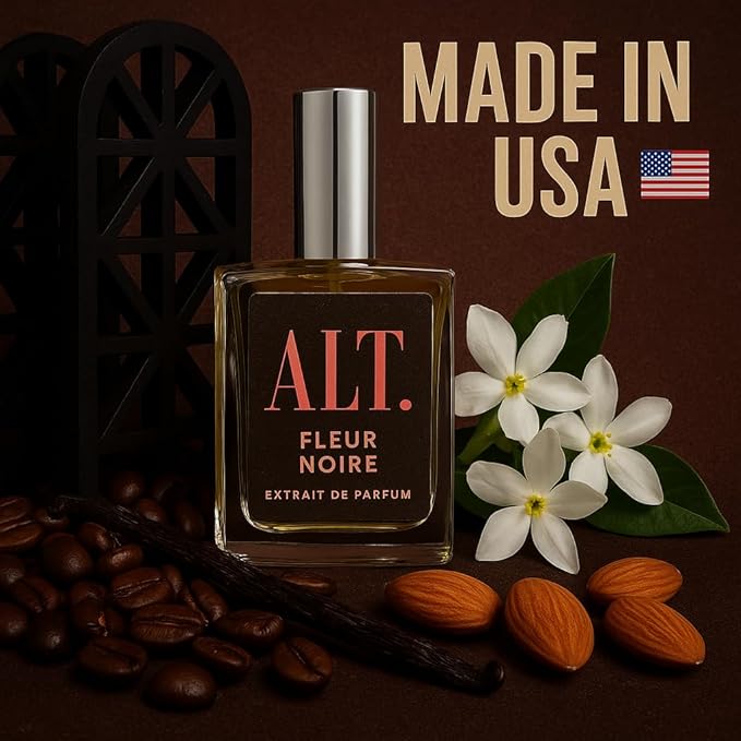 ALT. FRAGRANCES Fleur Noire - Inspired by Blk Opiu.m Perfume for Women, Extrait de Parfum, Long Lasting Fragrance with Coffee, Jasmine & Vanilla Notes, 100ml
