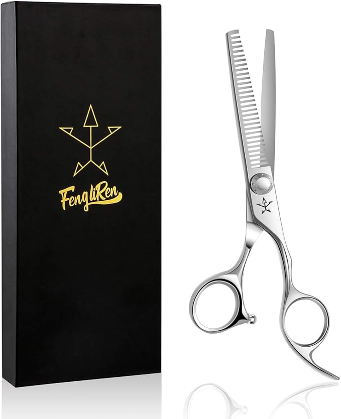 Fengliren High-end Professional Hair Scissors Thinning Shears Barber Hair Cutting Teeth Shears Hairdressing Texturizing Scissor 6 Inch Stainless Steel Alloy For Women Men Kids Salon Hairdresser & Home
