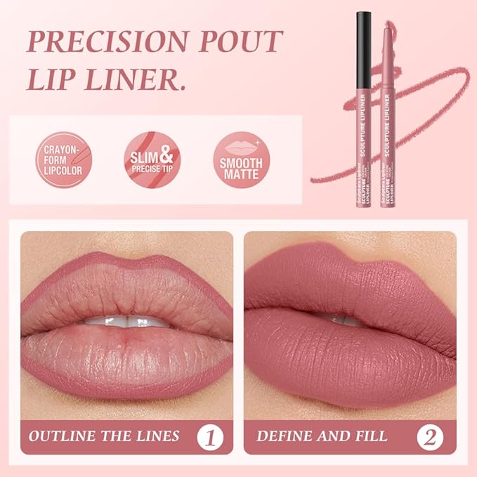 Hxssll 12 Colors Matte Lip Liner Pencil – Long Lasting Waterproof Lip Liner, Smudge Proof Transfer Proof Lip Pencil, High Pigment Lip Makeup for Defining & Filling Lips (11#, 1PCS)