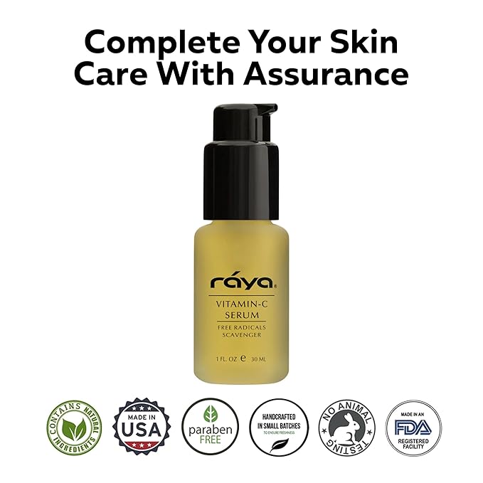 RAYA Radiance-Boosting Vitamin C Face Serum | Helps Minimize the Look of Dark Spots | Antioxidant-Rich & Glow-Enhancing Skincare | Tone-Refining & Luminous-Looking Complexion for All Skin Types