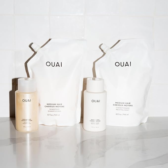 OUAI Medium Hair Shampoo - Hydrating Shampoo for Color Treated Hair & Dry Scalp - Nourishes, Strengthens, Reduces Breakage & Adds Shine - Coconut Oil, Babassu, Keratin - Sulfate Free, 10 Oz