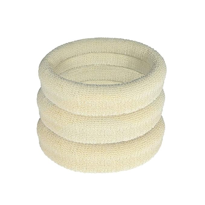 Burlybands Elastic Hair Ties No Damage for Thick Heavy Hair, Blonde 3 Pack