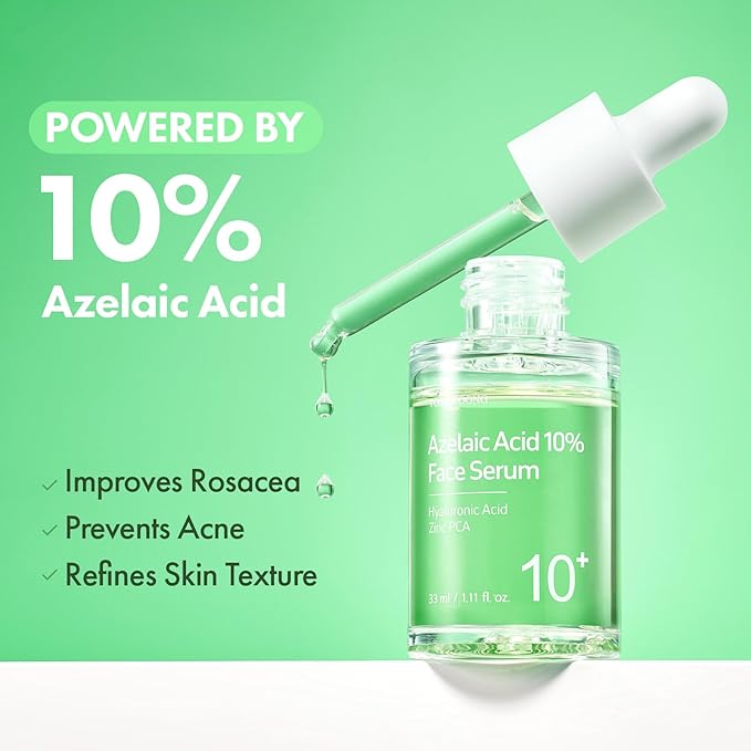 TOSOWOONG Azelaic Acid 10% Face Serum for Redness & Blemish, Rosacea, Glow