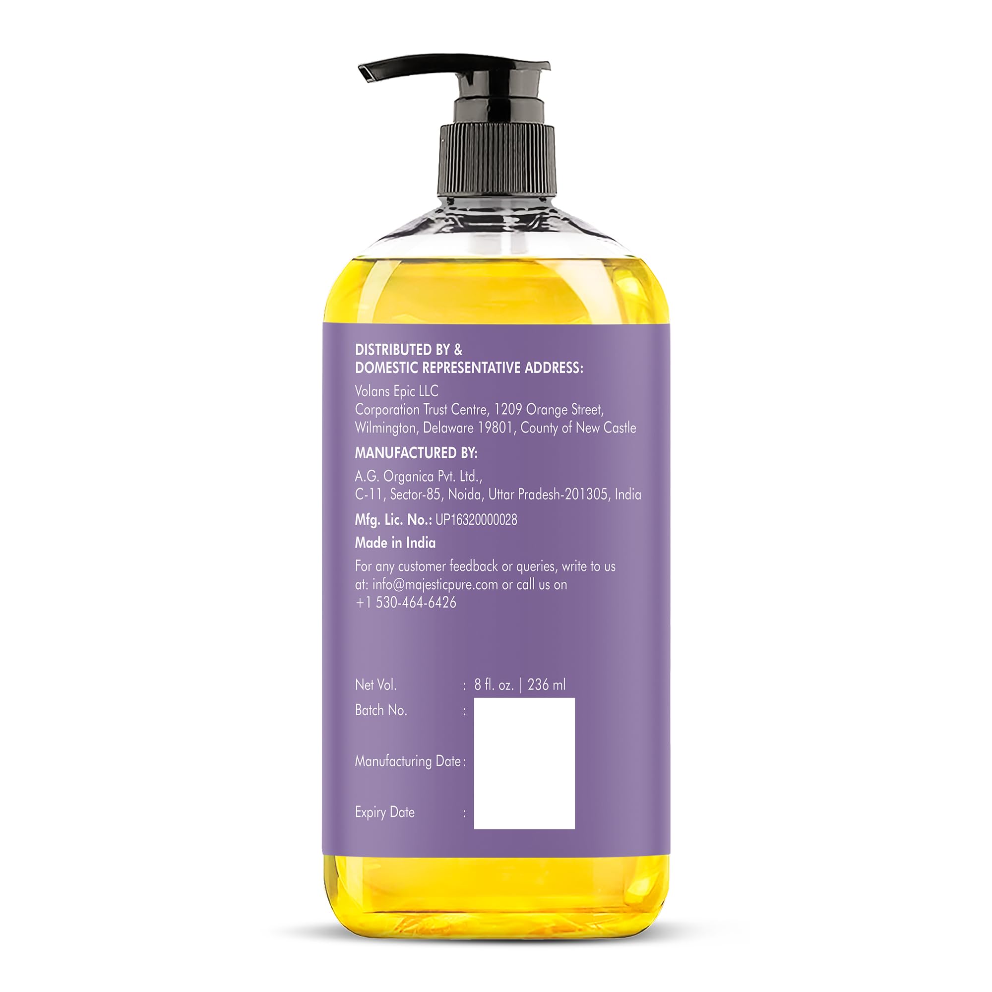 MAJESTIC PURE Lavender Massage Oil for Massage Therapy - Refreshing, and Relaxing - Natural Oils with Lavender Essential Oil - for All Skin Types - Men and Women Massage Lotion - 8 fl oz