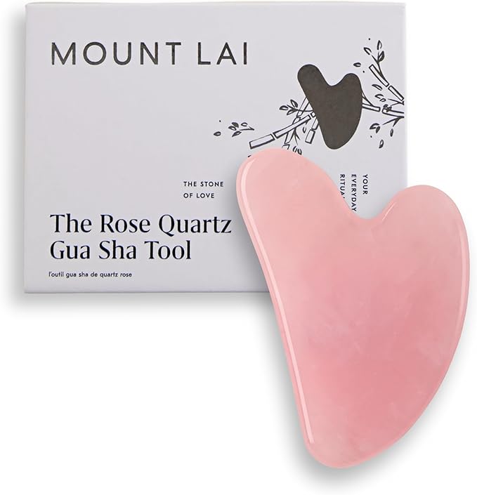 Mount Lai - The Rose Quartz Gua Sha Facial Lifting Tool | Face Sculpting Tool for Skin Care | Guasha Tool for Face and Body | Facial Massage Tools to Relieve Muscle Tension and Reduce Puffiness