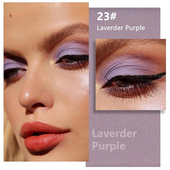 evpct Mauve Lavender Purple Matte Single Eye Shadow Palette Makeup for Older Women, Plum Lavender Purple Natural Cream Eyeshadow Palette for Green Eyes, High Pigment Mini Monochrome Eyeshadow
