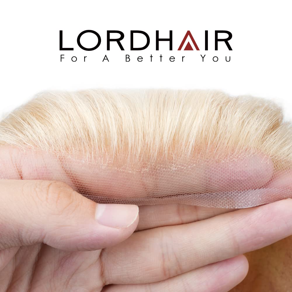 Lordhair Hair System for Men Real Human Hair Full French Lace Mens Hair System Size 8x10 inches Mens Toupee #22