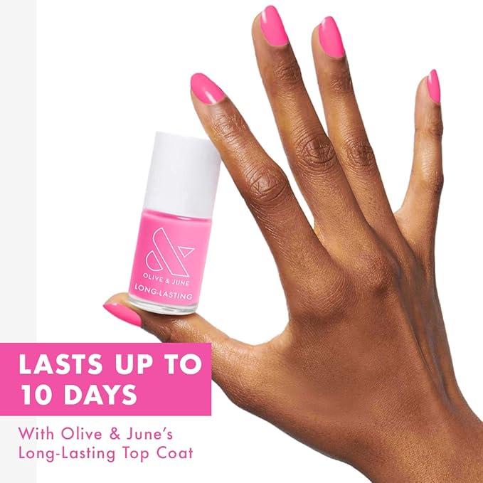 Olive & June Long Lasting Nail Polish, Grateful & Kind Pure Pink