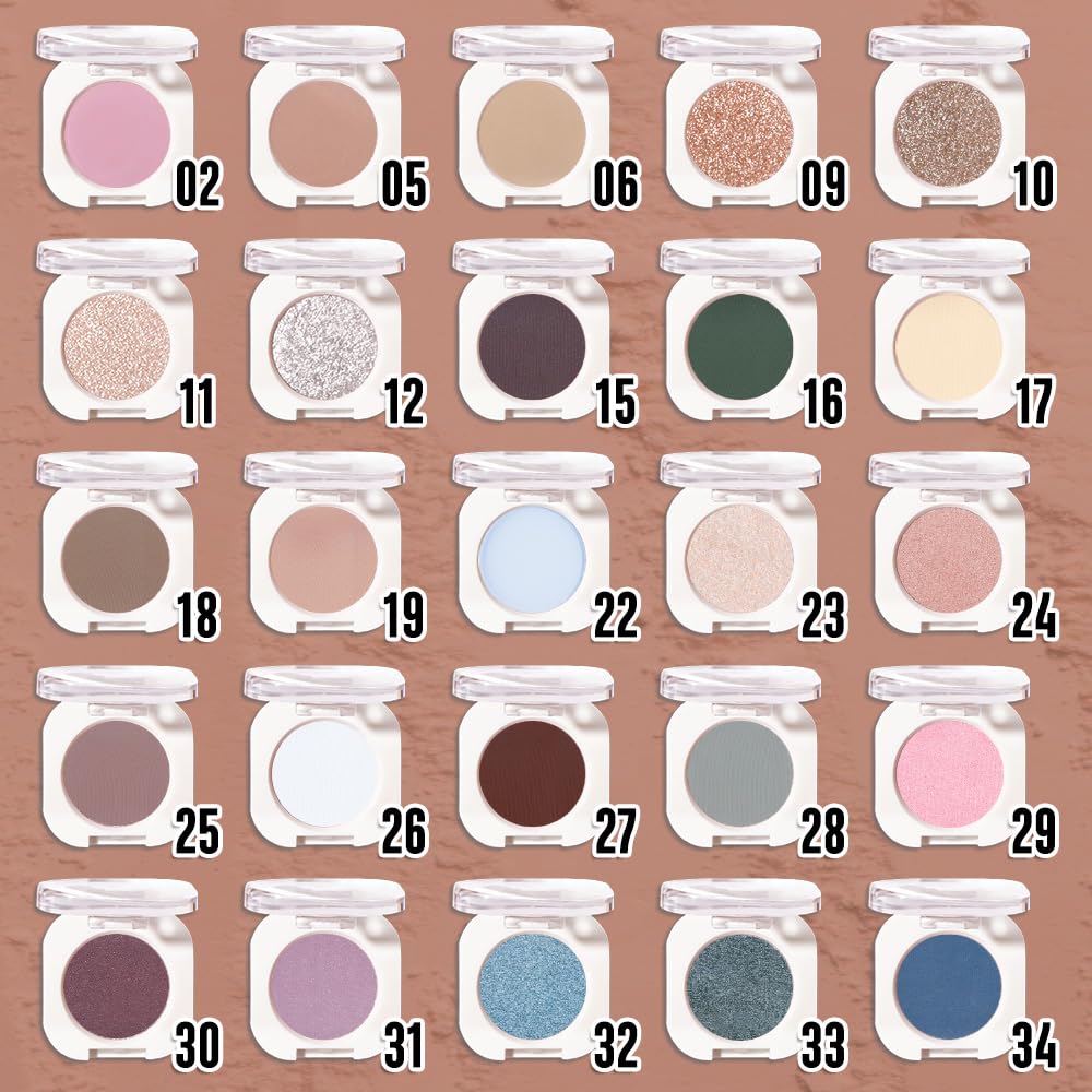 HHLTOH Light Brown Single Matte Eyeshadow Makeup, Neutral Powde Eye Shadow for Women, Rosy Brown Eyeshadow Palette Pigmented Waterproof, sombras para ojos, Lightweight Blendable, Vegan & Cruelty-Free