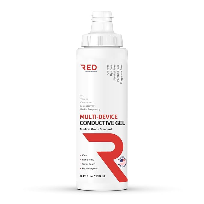 Conductive Gel for Facial, RF & Cavitation Devices – Ultra-Hydrating, Long-Lasting, 96% Organic, Hypoallergenic Leave-On Formula – Smooth Device Glide – Made in USA – 8.45 fl oz Bottle