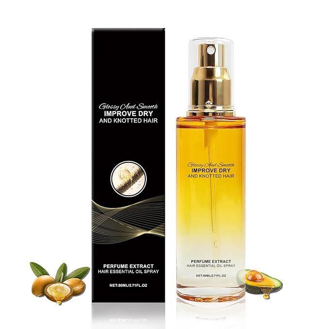 FlowFish Hair Treatment Oil, Clear Hair Oil Spray Improve Dry and Frizzy Hair, Curly Hair, Detangling, Styling and Moisturizing - for Women & Men Daily Care