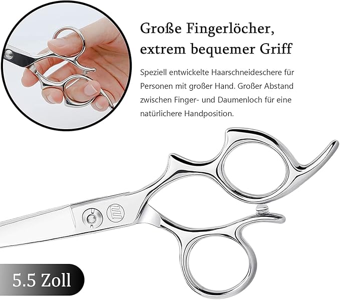 Moontay 5.5" Hair Cutting Shears with Large Finger Holes