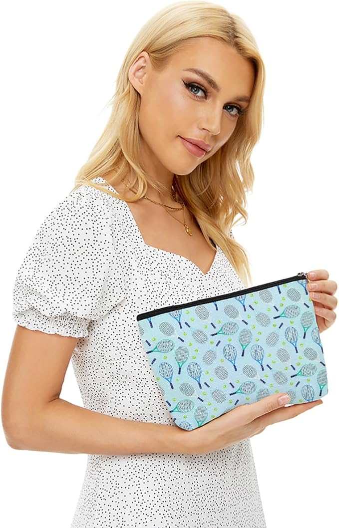 Inspirational Tennis Makeup Bag Accessories Cosmetic Bag Blue