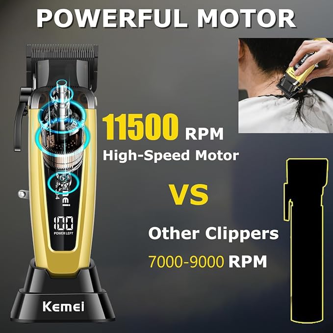 KEMEI 90-4 Professional Hair Clippers for Men 11500 RPM Barber Clippers