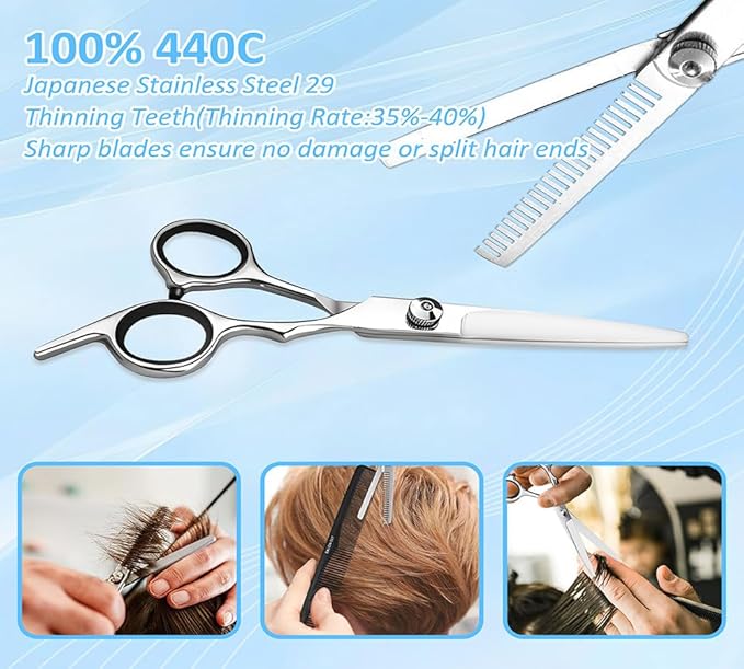 Xolaawa Hair Cutting Scissors, Thinning Shears Kit. Premium Stainless Steel Salon Scissors, Edge Scissor, Razor.for Hairdressing, Salon and Home