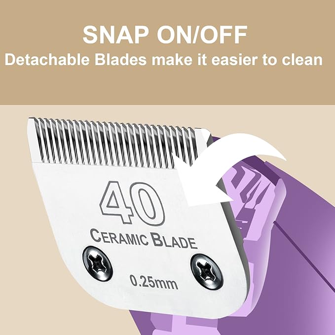 Dog Grooming Ceramic Blade Sets,Compatible with Andis/Oster A5,Wahl KM10