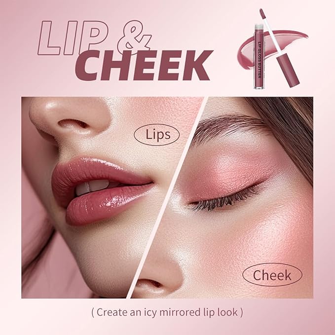 5Pcs Nourishing Lip plumper Gloss, Brown Moisturizing High Shine Nude Lip Glow Oil, Long Wear Hydration Mini Liquid Lipstick Makeup, Fresh Lightweight Glossy Plumping Lip Gloss, Cruelty-Free