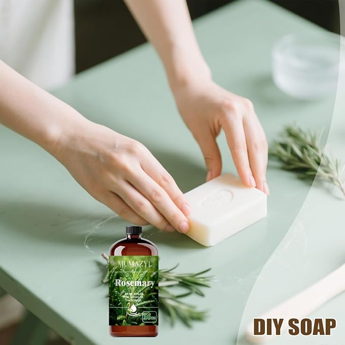 Rosemary Essential Oil, Rosemary Oil 16 Fl Oz 480ML for Diffuser Humidifier Yoga Cleaning DIY Candle Soap Making MUMAZYL Essential Oils