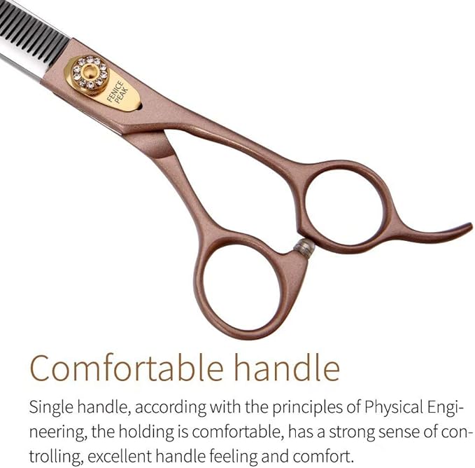 Fenice Peak Professional Thinning Scissors for Dog Cat 7'' Pet Grooming Scissors 440C Stainless Steel Thinning Shears for Dogs 50/56 Teeth