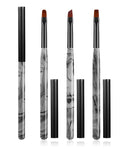AMilHiTon 3PCS Nail Polish Clean Up Brush, Round/Flat/Angled, Ink Black
