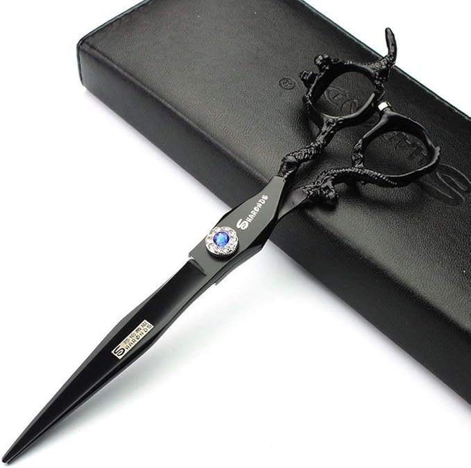 7 inch scissors 19 cm cool black hair scissors stainless steel hair tools