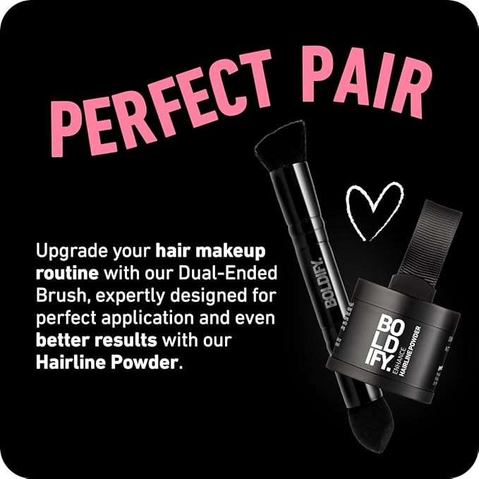 BOLDIFY Hairline Powder Brush, Root Touch Up Brush Applicator – Dual-Ended