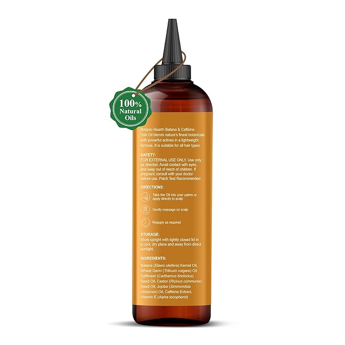 Botanic Hearth 100% Pure Batana & Caffeine Oil For Hair Growth - 6.7 Fl oz