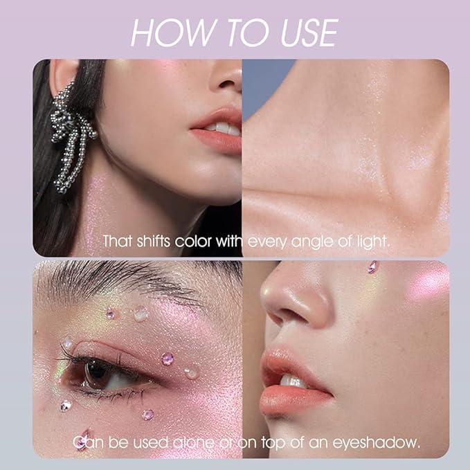 Jolilab 2Pcs Liquid Chameleon Eyeshadow Set, Holographic Multichrome Makeup