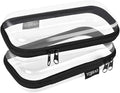 YQBRAO Clear Hard Shell Organizer Set, 2-Pack, Black