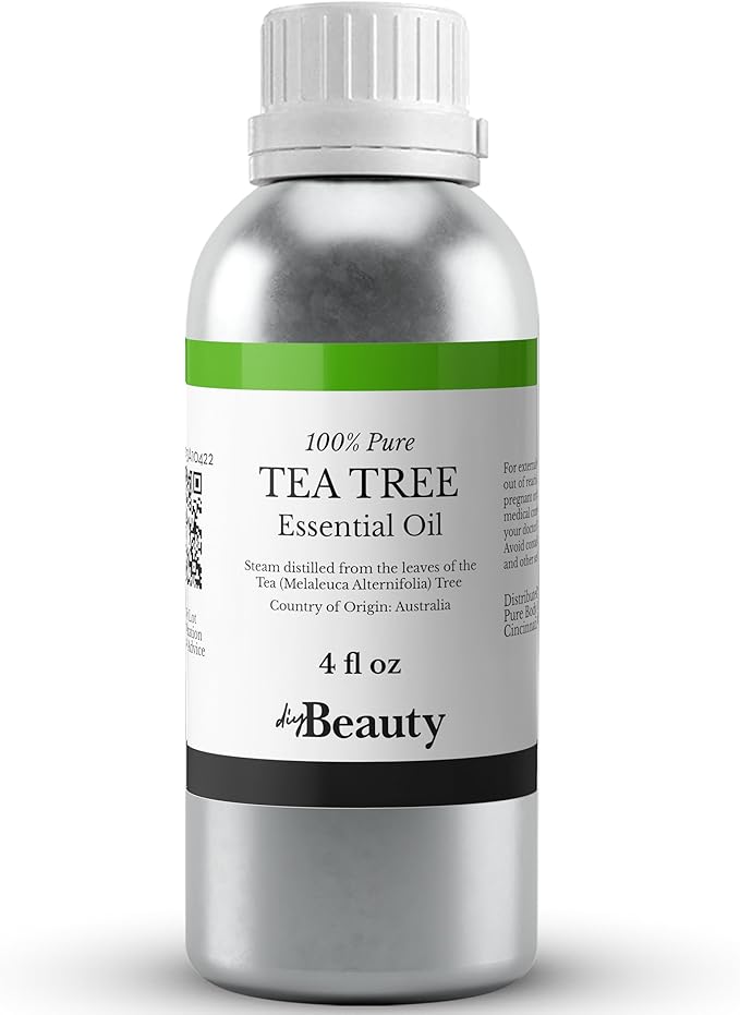 Organic Tea Tree Oil - 4oz Bulk, 100% Pure for Skin, Hair & Scalp