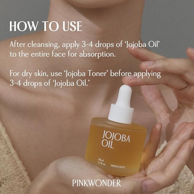 PINKWONDER Organic Jojoba Oil, Non-Greasy for Dry & Sensitive Skin 0.33oz