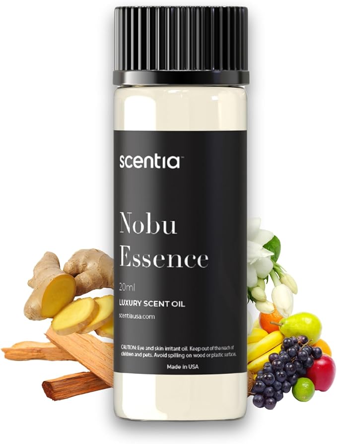 Scentia Nobu Essence Aromatherapy Oil for Diffuser – Hotel Scent Inspired by Nobu Hotel – 20 mL – Jasmine, Lily & Sandalwood Natural Fragrance Oil for Waterless & Cold Air Diffusers, Made in USA