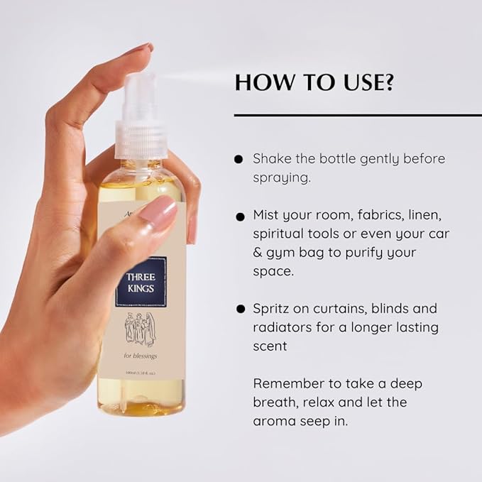 Three Kings Natural Resin Air Freshener Spray, 100ml, Aromafume