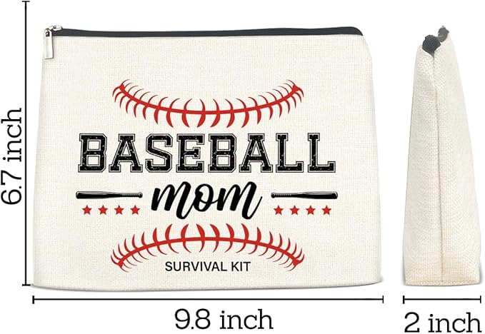 FYDHQSS Baseball Mom Gift Makeup Bag for Women Baseball Lovers Team Player