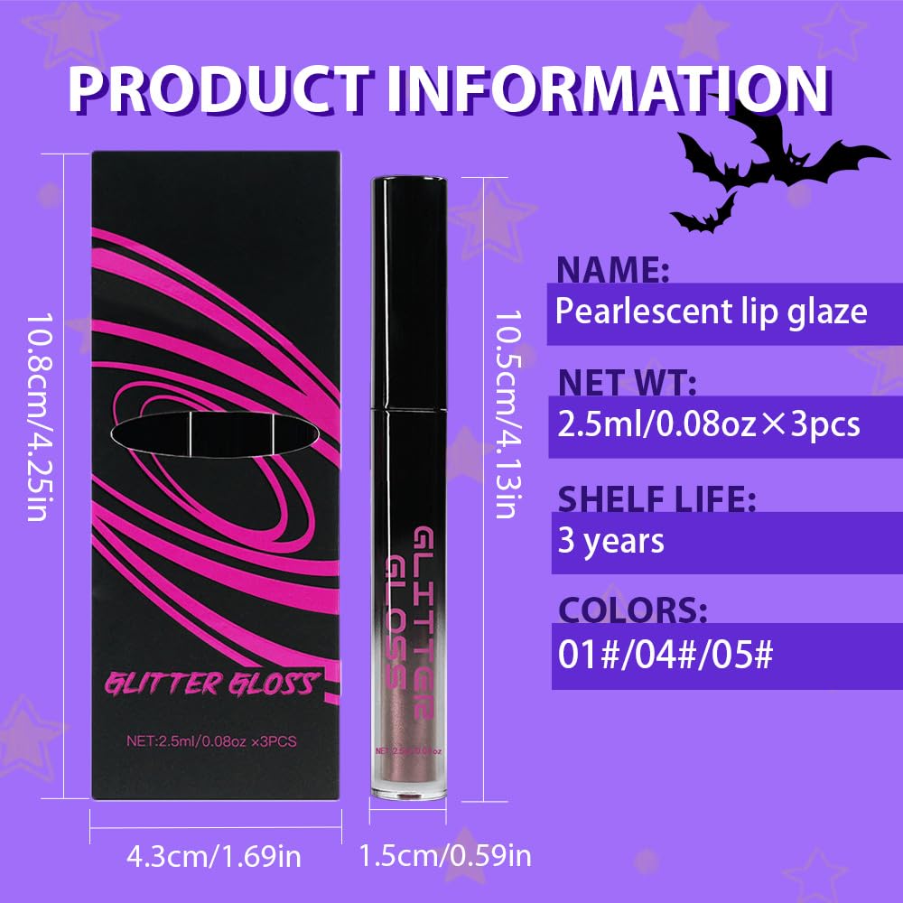 CAKAILA Taupe Purple Dark Purple Metallic Lipstick for Women,Glitter Sparkling Liquid Lipstick,Long Lasting Waterproof Lightweight Non-Drying Bold Dark Lip Gloss for Gothic Stage Makeup,Vegan
